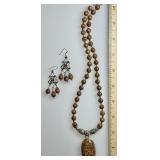 Sterling mariam jasper necklace & earrings