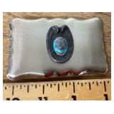 Belt buckle with turquoise stone