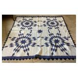 Blue and white handmade quilt 78" x 78ï¿½