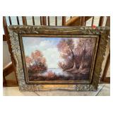 Oil painting on canvas in gilt frame 16x20