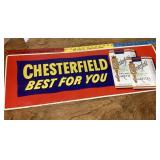 Vintage metal Chesterfield cigarette sign