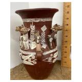 Peru ceramic pot with applied figures