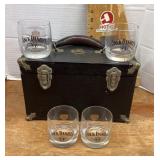 Black box with 4 jack Daniels glasses