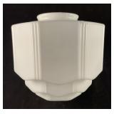 Art Deco milk glass skyscraper light shade