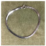 Small sterling silver herringbone bracelet