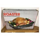 NEW non-stick steel roaster pan