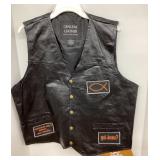 Leather biker vest Size XL