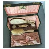 Traveling vanity set in decorative box