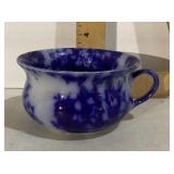 Antique flow blue spongeware soup mug