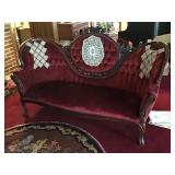 Red velvet Victorian sofa