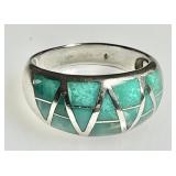 Sterling silver ring with turquoise inlay