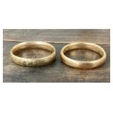 2 gold filled bangle bracelets