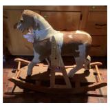 Animal hide rocking horse