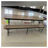 (2) Folding Roll-Away Convertible Bench Cafeteria Tables
