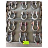 (12) " CROSBY" 1-1/2"- 17 TON SHACKLES