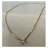 .10 carat Round Brilliant Cut Diamond on 14k Gold Necklace