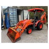 Kubota B26 Tractor with Front End Loader and Backhoe Attachment