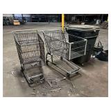 (2) Shopping Carts and Trash Bin