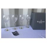 4 crystal Waterford mourne claret glasses