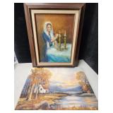 2 oil on canvas paintings signed