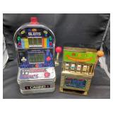Pair of Casino style slot novelty machines