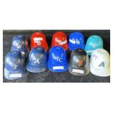 Group of 10 autographed mini baseball helmets