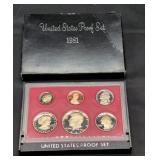 1981 US Mint Proof set coins in original box