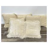 Lot of 7 ivory colored down filled throw pillows