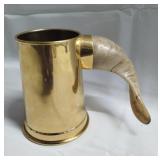 Horn Handled Brass Mug Pen Holder