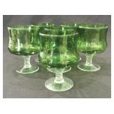 Vintage forest green wine glasses with clear base