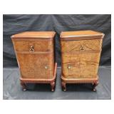 Art Deco period, matching pair of night stands,