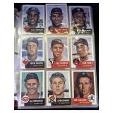 Reprint baseball cards in binder