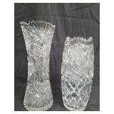Pair of cut crystal vases