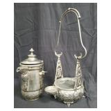 Victorian ornate silver plate pitcher with