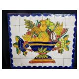 Handpaintes tile wall plaque