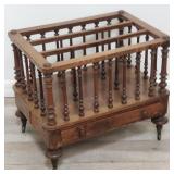 Antique walnut magazine rack/ canterbury