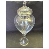 Vintage apothecary glass jar with lid