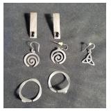 3. pr + 1 single earrings- 2pr sterling silver