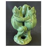 Vintage Japanese frog ceramic vase