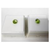 Pair of quantum cut peridot gemstones 9x7mm each.