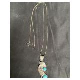 Sterling silver & turquoise pendant necklace