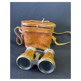 Antique French binoculars with case