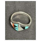 Sterling silver ring marked Zuni