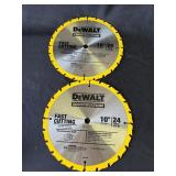 2 DeWalt 10" construction saw blades for wood