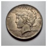 1924 Peace U.S. silver dollar coin