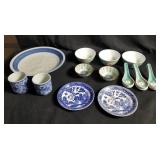 Group of Asian bowls, cups, & plates