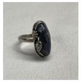 Vintage sterling silver stone ring