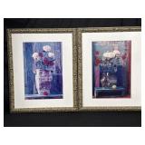 Pair of signed, framed still life photographs on