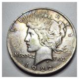 1922 Peace U.S. silver dollar coin