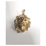 14k gold lion head pendant